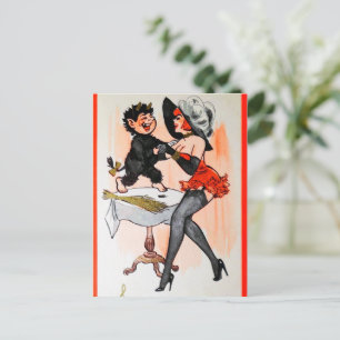 Happy Krampus with Temptress Vintage Christmas Holiday Postcard