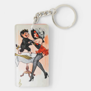 Happy Krampus with Temptress Vintage Christmas Keychain