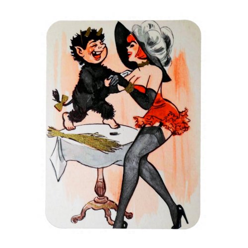 Happy Krampus with Temptress Vintage Christmas Magnet