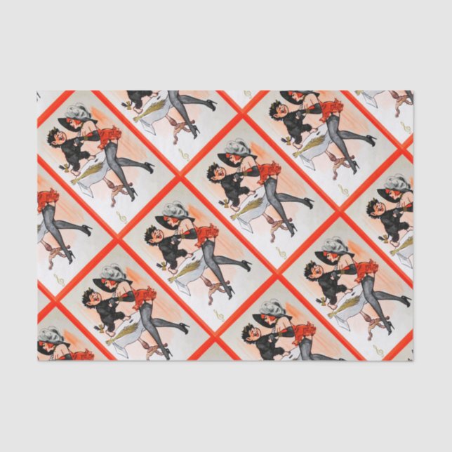 Happy Krampus with Temptress Vintage Christmas Tissue Paper (Front)