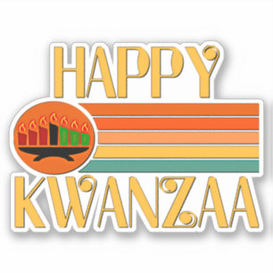 Happy Kwanzaa  7 Candles, Kiss Cut Sticker