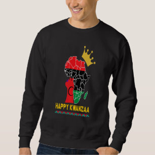 Happy Kwanzaa African Black Woman Queen Gold Crown Sweatshirt