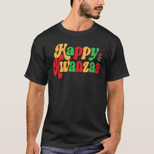 Happy Kwanzaa African Pride Black Woman Seven Prin T_Shirt