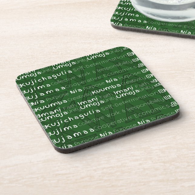 Happy Kwanzaa Beverage Coaster (Left Side)