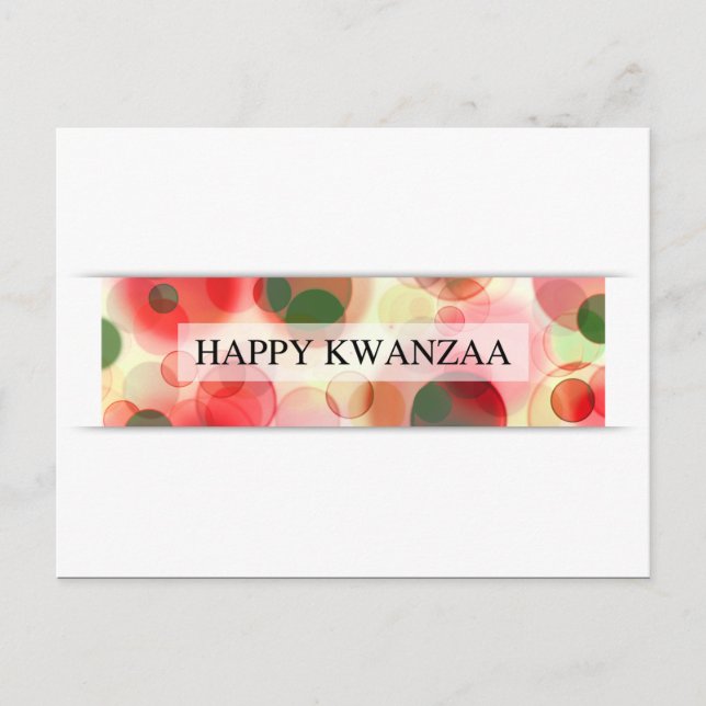 happy kwanzaa (bokeh) postcard (Front)