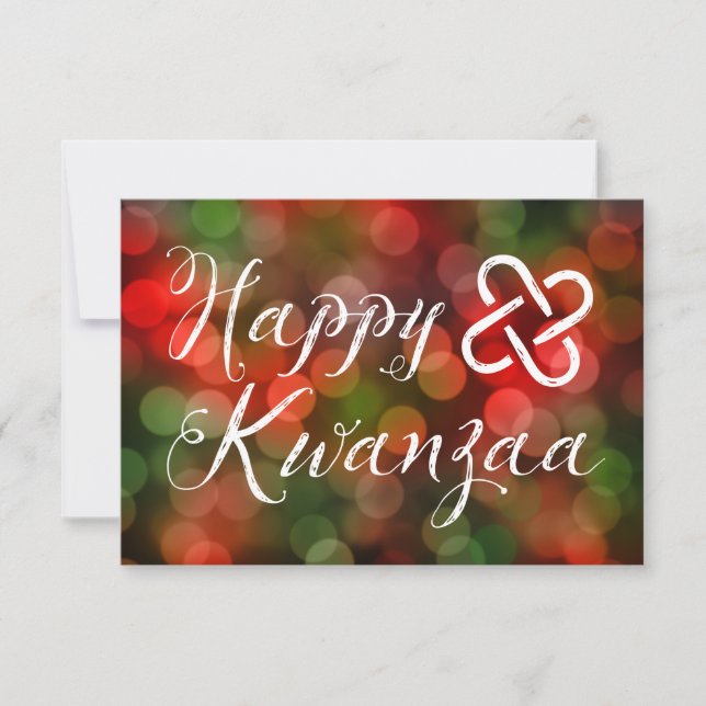 Happy Kwanzaa Bokeh Umoja Lights Invitation (Front)