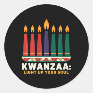 Happy Kwanzaa Candles Africa Holiday African Ameri Classic Round Sticker