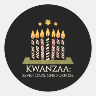 Happy Kwanzaa Candles Africa Holiday African Ameri Classic Round Sticker