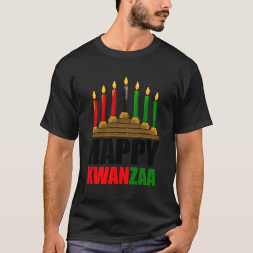 Happy Kwanzaa Candles Celebration T_Shirt