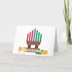 happy kwanzaa candles holiday card