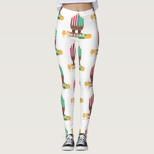 happy kwanzaa candles leggings (Front)