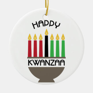 Happy Kwanzaa Ceramic Ornament
