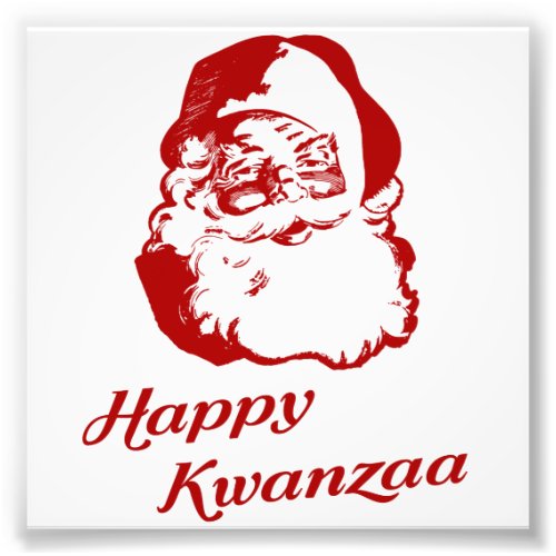 Happy Kwanzaa Christmas Santa Claus Photo Print