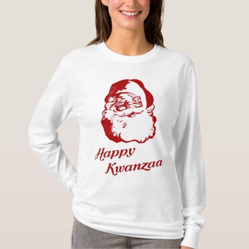 Happy Kwanzaa Christmas Santa Claus T_Shirt