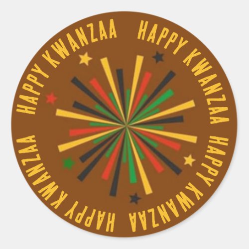 Happy Kwanzaa Classic Round Sticker