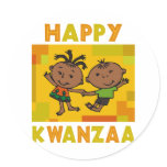 Happy Kwanzaa Classic Round Sticker