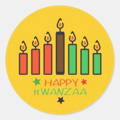 Happy Kwanzaa Classic Round Sticker