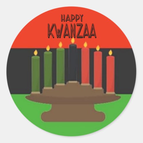 Happy Kwanzaa  Classic Round Sticker