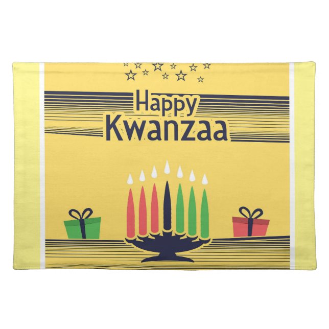 Happy Kwanzaa Cloth Placemat (Front)