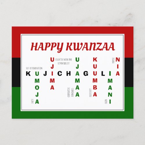 Happy Kwanzaa Crossword Holiday Postcard