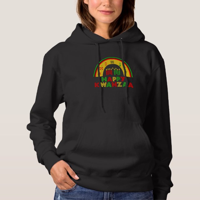 Happy Kwanzaa Decorations Rainbow 7 Seven Principl Hoodie (Front)