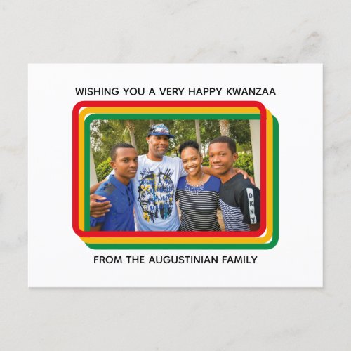 Happy Kwanzaa Family Photo Holiday Postcard