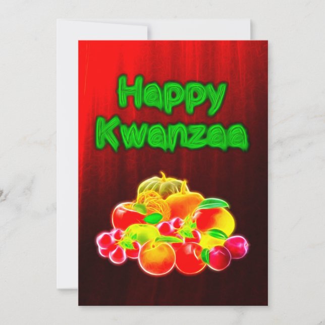 Happy Kwanzaa First Fruits Holiday Card (Front)