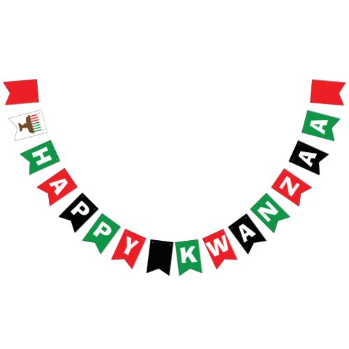 Happy Kwanzaa Green Red Black Party Bunting Flags