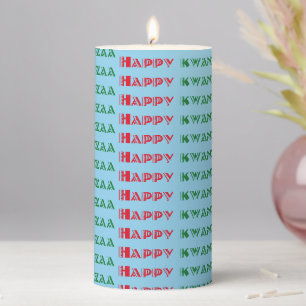 Happy Kwanzaa Greeting 2 Pillar Candle