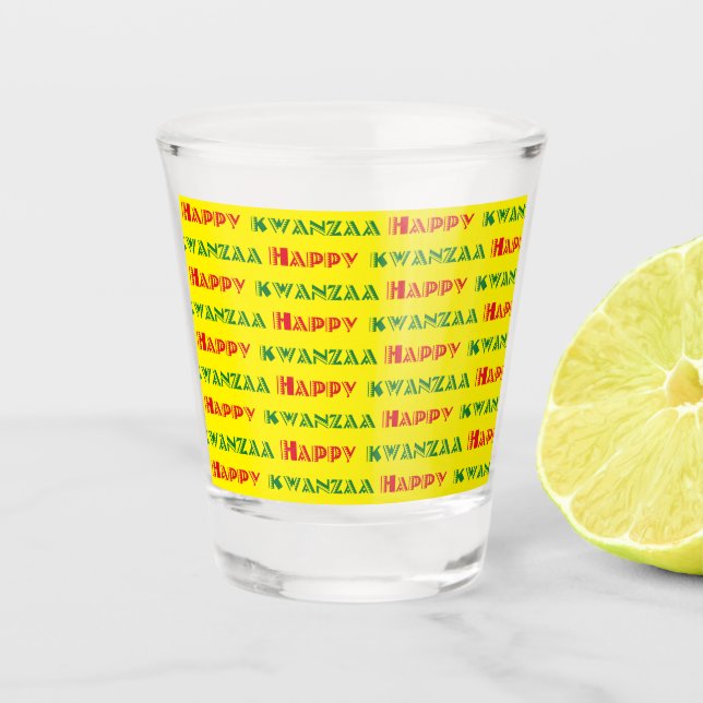 Happy Kwanzaa Greeting 2 Shot Glass (Front)