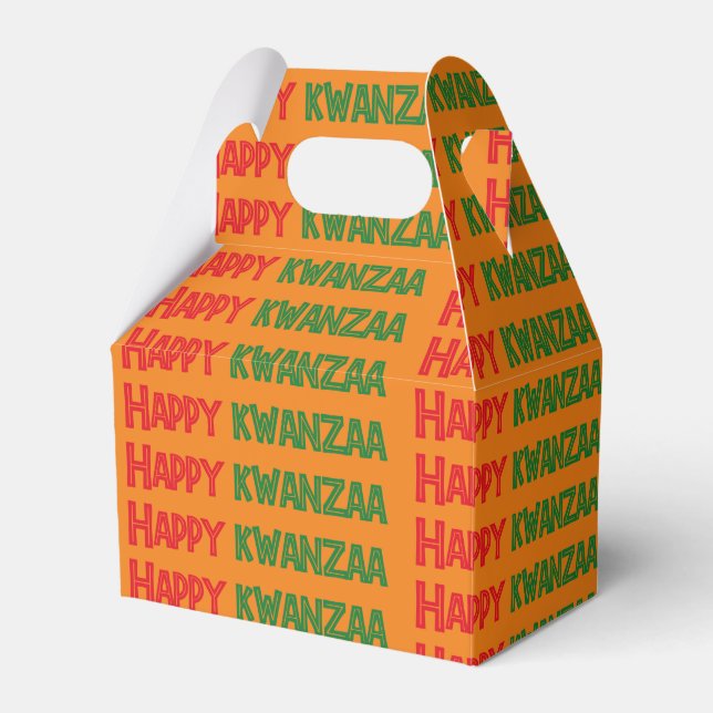 Happy Kwanzaa Greeting Favor Boxes (Front Side)