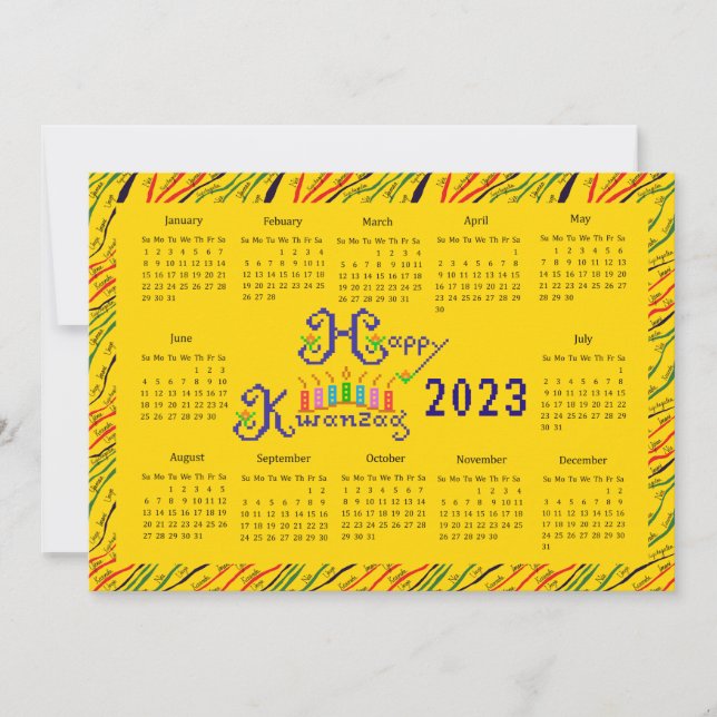 Happy Kwanzaa Hand Calendar Invitation (Front)