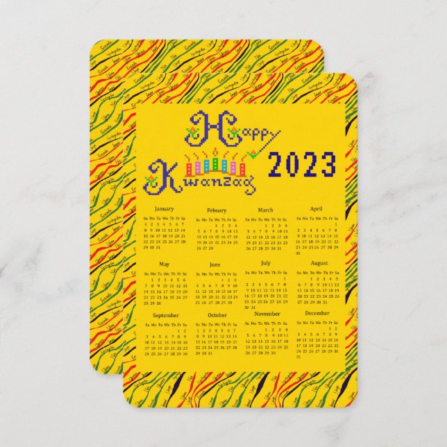 Happy Kwanzaa Hand Calendar Invitation (Front/Back)