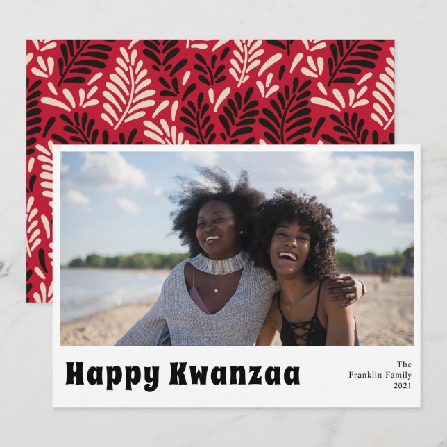 Happy Kwanzaa Holiday Photo Card (Front/Back)