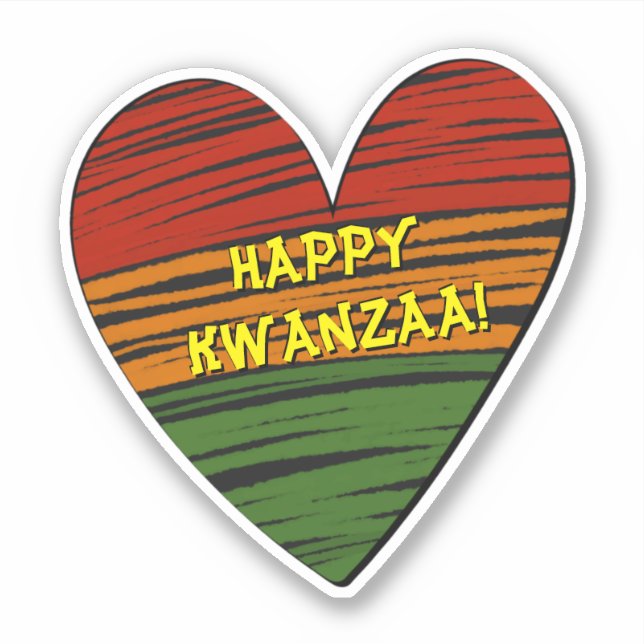 Happy Kwanzaa Juneteenth Your Text Heart Sticker  (Front)