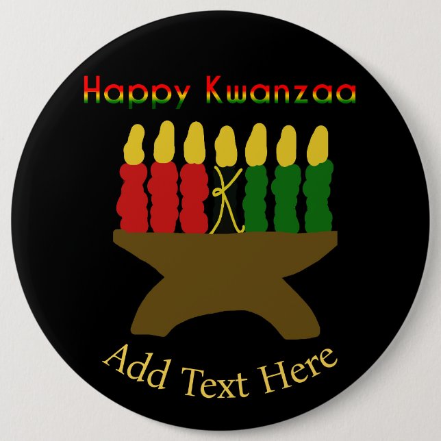 Happy Kwanzaa Kinara Button (Front)