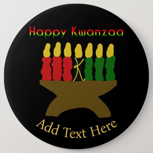Happy Kwanzaa Kinara Button