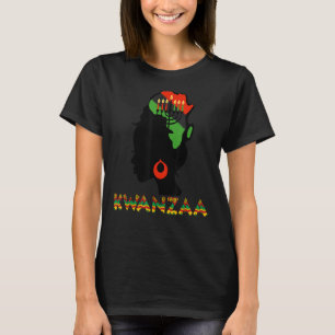 Happy Kwanzaa Kinara Candles Pride Women African A T-Shirt