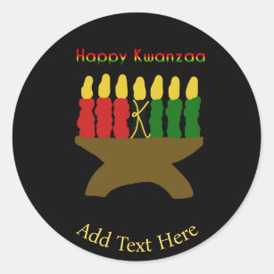 circle Happy Kwanzaa wrapping paper, Zazzle