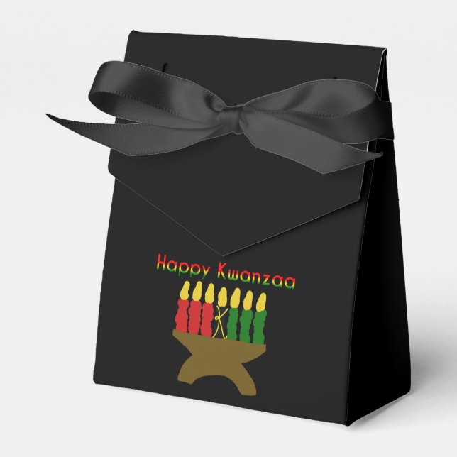 Happy Kwanzaa Kinara Favor Boxes (Front Side)