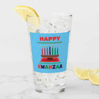 Happy Kwanzaa Kinara Glass