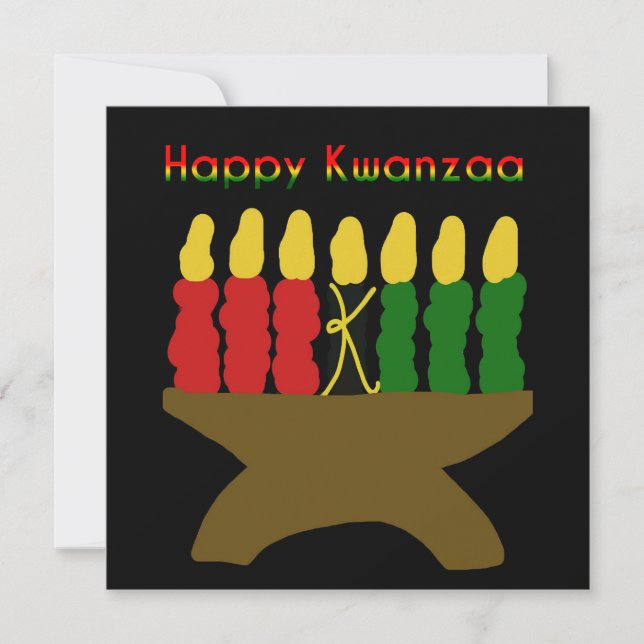 Happy Kwanzaa Kinara Invitation (Front)