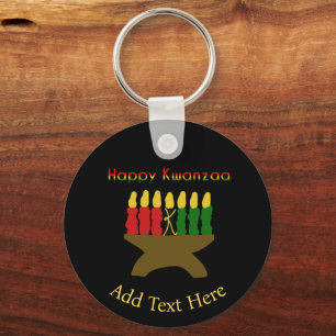 Happy Kwanzaa Kinara Keychain