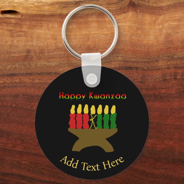 Happy Kwanzaa Kinara Keychain (Front)