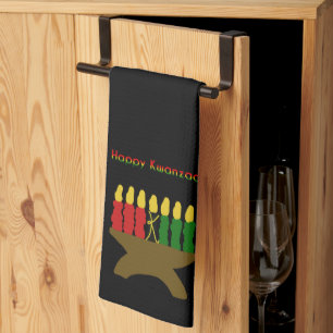 Happy Kwanzaa Kinara Kitchen Towel
