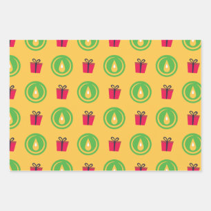 Happy Kwanzaa Kinara Menorah Seven Holiday Pattern Wrapping Paper Sheets