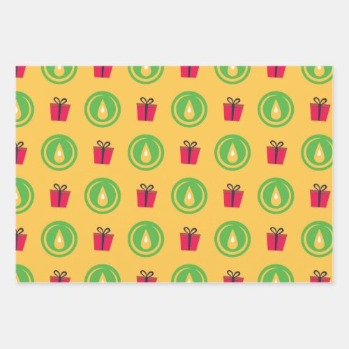 Happy Kwanzaa Kinara Menorah Seven Holiday Pattern Wrapping Paper Sheets