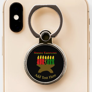 Happy Kwanzaa Kinara Phone Ring Stand