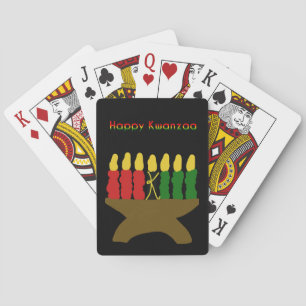 Happy Kwanzaa Kinara Poker Cards