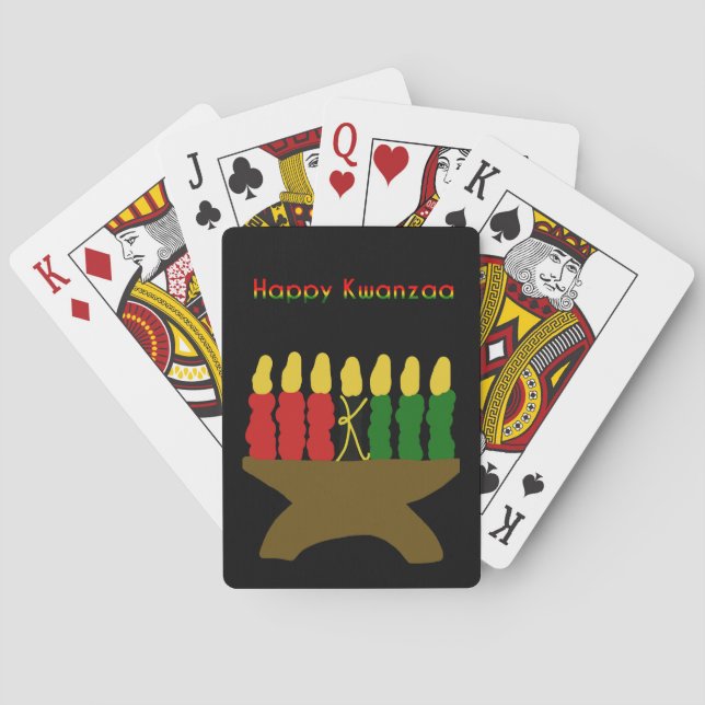 Happy Kwanzaa Kinara Poker Cards (Back)